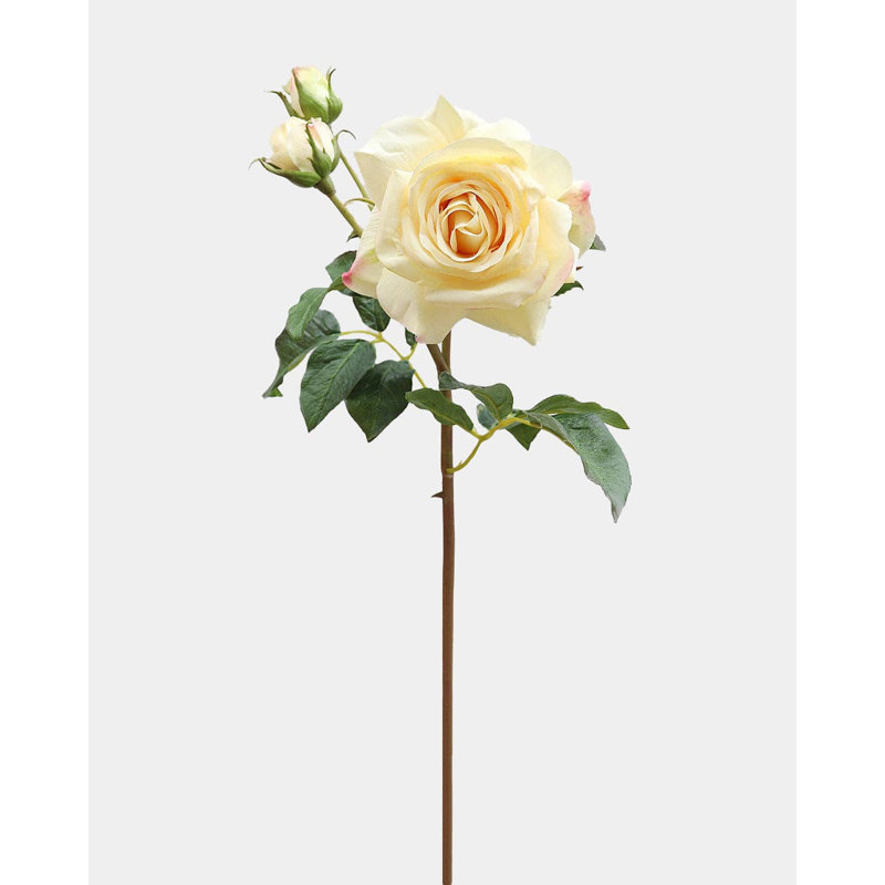 Real Touch Prestige Soft Yellow Rose 22", Yellow
