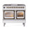 Cuisinière à double combustible de 40 po avec 6 brûleurs scellés et plaque chauffante (porte vitrée) ILVE Nostalgie II Series Noblesse
