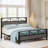 Industrial Platform Bed With Tall Headboard - Silent Support, Hidden Storage & Easy Assembly-1325912033-1325912035