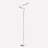 LED Matte White Curvilinear S-Curve Spiral Tube Angled Floor Lamp