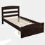 Structure de lit plateforme simple avec tiroir de rangement et support en lattes de bois sans sommier, espresso-2124785035