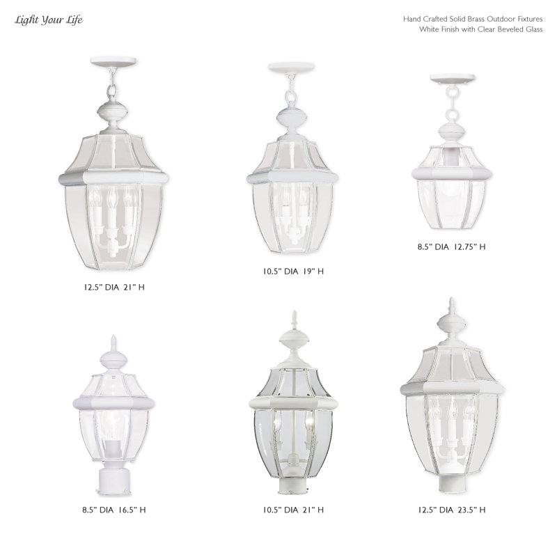 Tête de lanterne câblée à 1 lumière H 16,5 po Arelene, Blanc