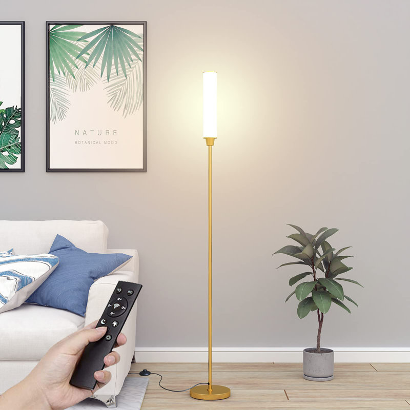 66" Floor Lamp with Remote Control, Gold