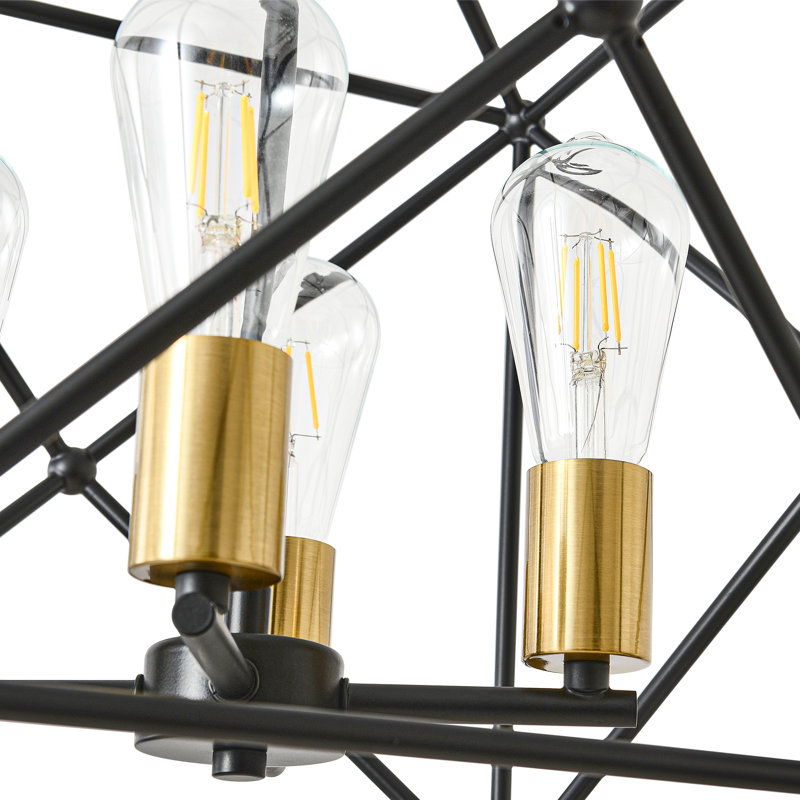 Lustre géométrique à 4 lumières à intensité variable