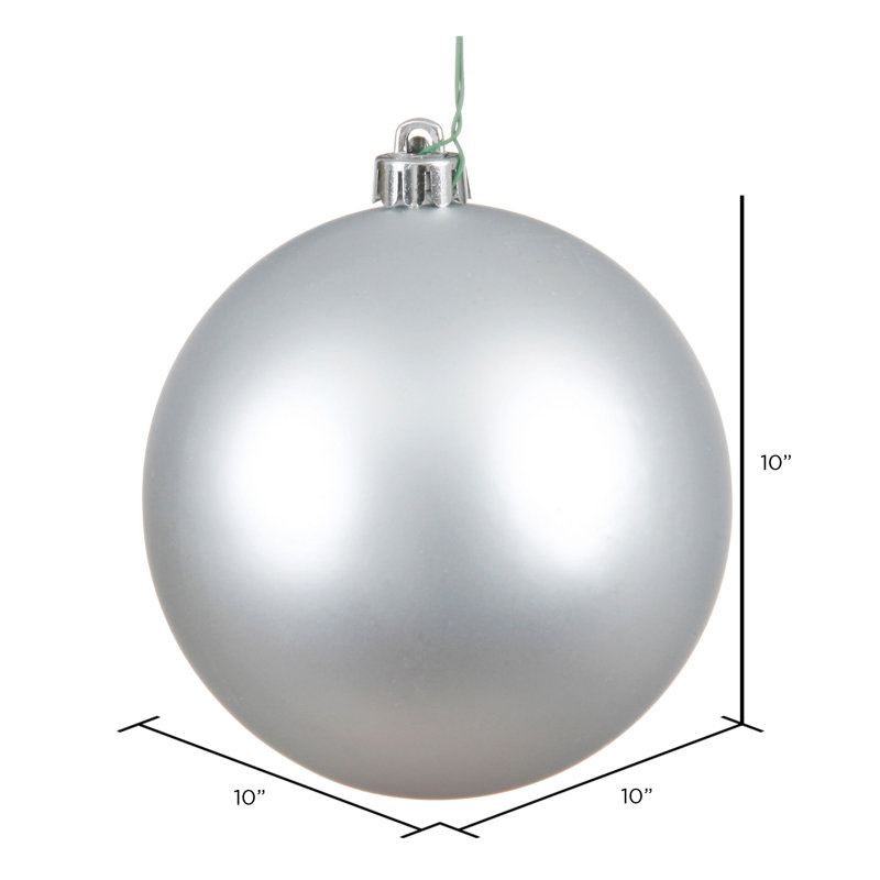 Décoration de boule décorative des Fêtes, Argent, H 10 po x l 10 po x P 10 po