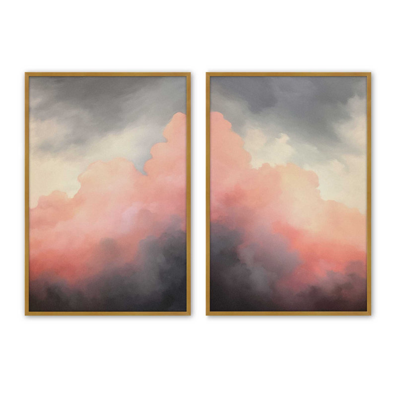 "Rosy Twilight" par Golden Glow Interiors 2 - Pièces sur papier, Or poli, H 21,25 po x l 17,25 po