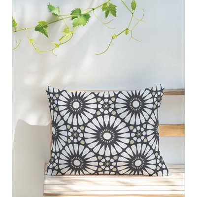 Coussin lombaire d'extérieur à motif géométrique Sylvia
