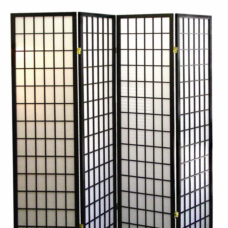 Grand paravent / paravent, H 70 po x l 60 po x P 10 po, Noir, 4