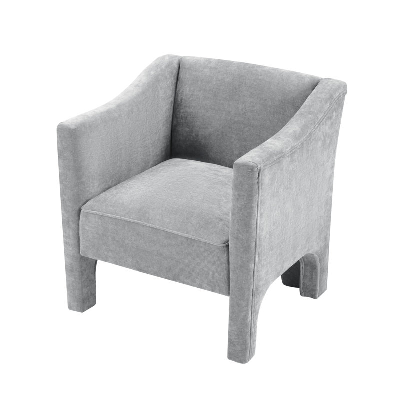 Aeris Modern Barrel Upholstered Accent Chair, Gray