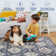 Machine Washable Rug with Rubber Backing for Living Room Oriental Non-Slip Dining Room Rug Easy-Cleaning Floor Carpet for Bedroom Office Playroom