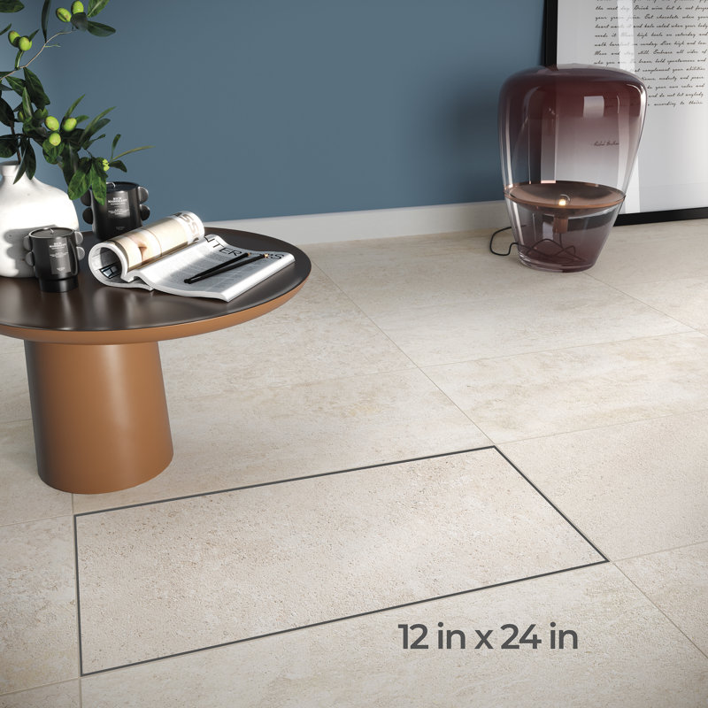Limestone Look 12 in. x 24 in. Porcelain Floor and Wall Tile (15.50 sq. ft./Case)