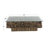 Brown Driftwood Handmade Stacked Collage Living Room Coffee Table with Tempered Glass Top and Pedestal Base, 49" x 30" x 17"