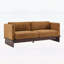 Canapé moderne à accoudoirs carrés 77 po 3 places avec base en bois massif, Nomad, durable et élégant