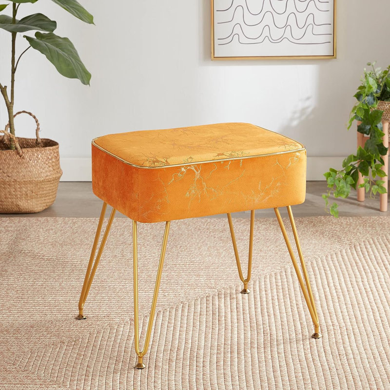 Niran Steel Accent Stool, Orange