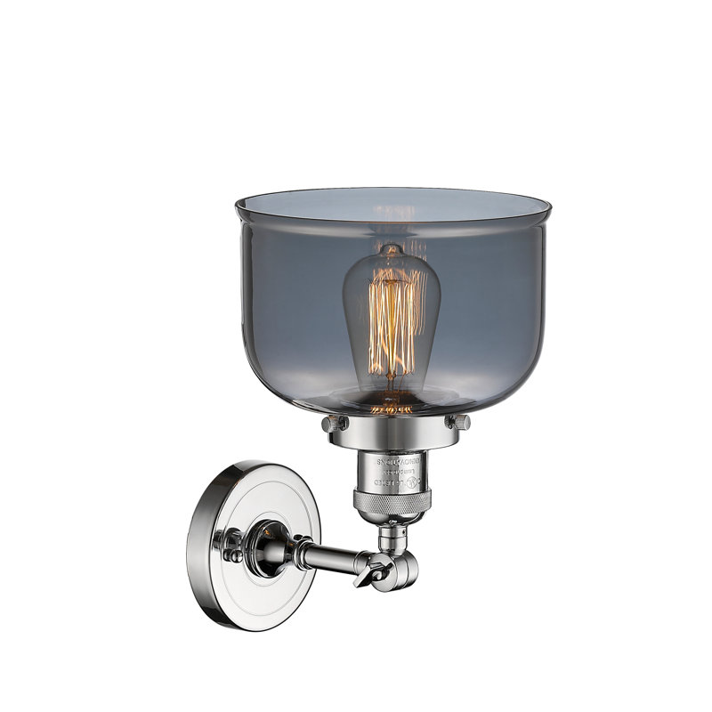 Handley Glass Semi Flush Mount, Polished Chrome, No Bulb Included, Plated Smoked