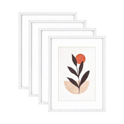 White 30 x 40 cm 4 Pack Picture Frame with A4 Mount