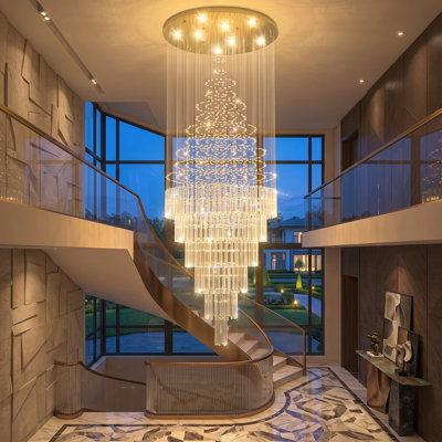98 inch High Ceiling Chandelier Modern Dimmable Led Lights