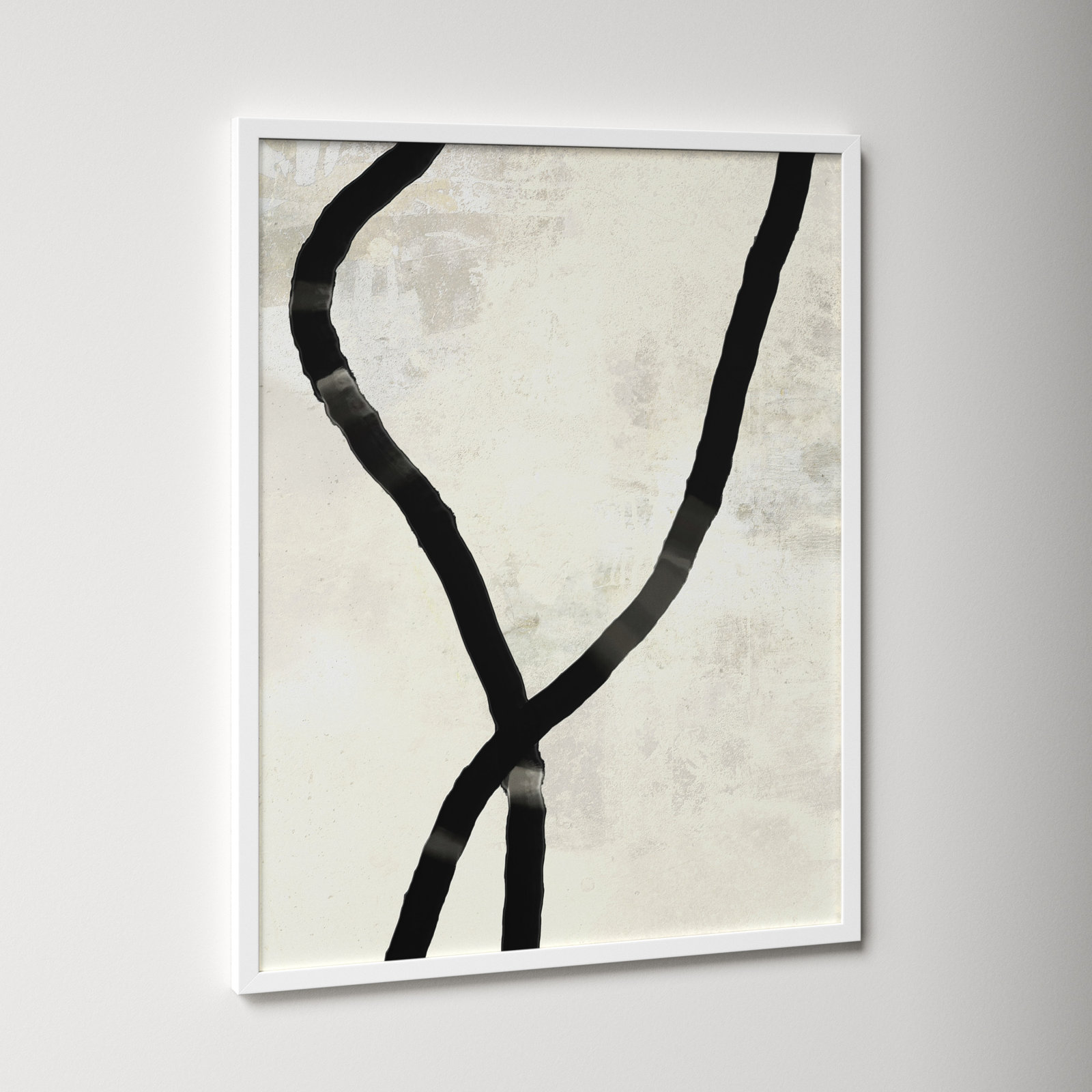 Black Rope 5 by Jacques Pilon, White, 38" H x 30" W x 1.25" D