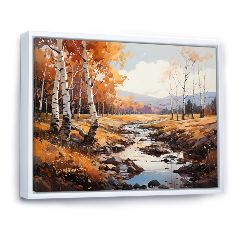 Canada Golden Hues Forest II - impression, Cadre flottant blanc, H 24 po x l 32 po x P 1 po