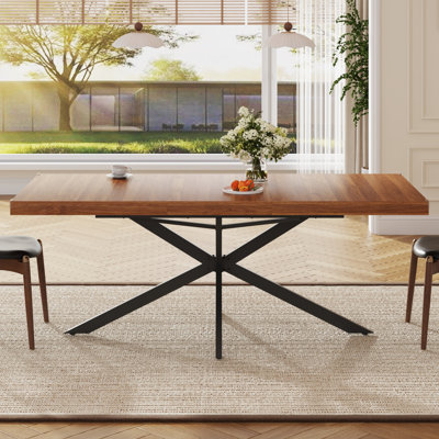 Table de salle à manger extensible avec rangement caché pour 6 à 8 sièges