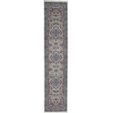 Hand-Knotted High-Quality Cream, Blue, and Pink Area Rug