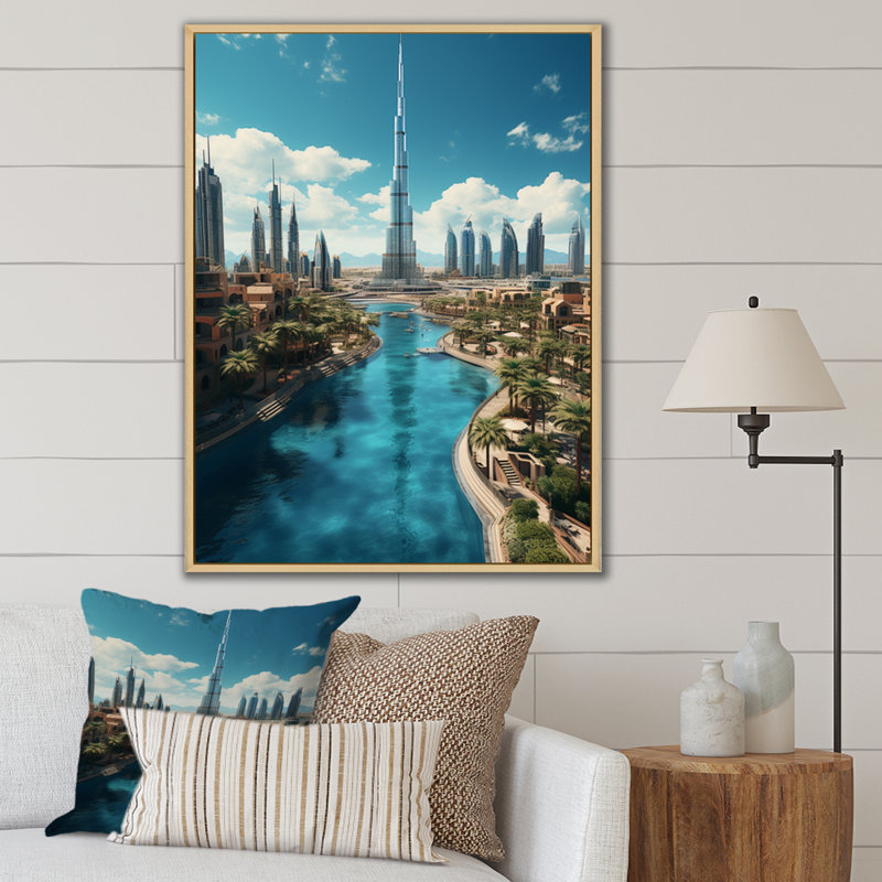 Cityscapes Wall Art Living Room, H 20 po x l 12 po x P 1 po, Cadre naturel flottant