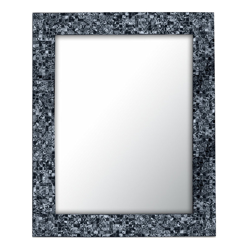 Miroir d'appoint Mosaic, Argenté / Noir