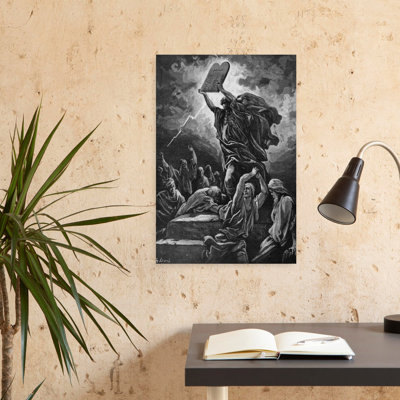 Moses Breaking The Tablets Of The Law The Ten Commandments By Gustav Dore Classic Retro Vintage Portrait Wall Art
