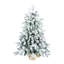 Arbre de Noël de table floqué 3 pi avec 355 pointes, branches en PE / PVC enneigées, 14 pommes de pin et 14 baies, base en ciment en toile de jute - petit arbre décoratif pour la maison et le bureau