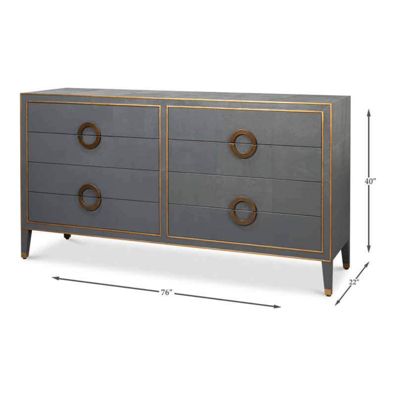 Shagreen 76'' W Sideboard, Gray
