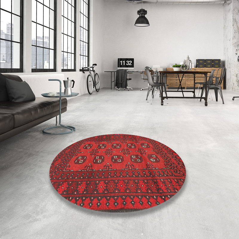 Tapis rouge à motif sud-ouest, Rond 6 pi