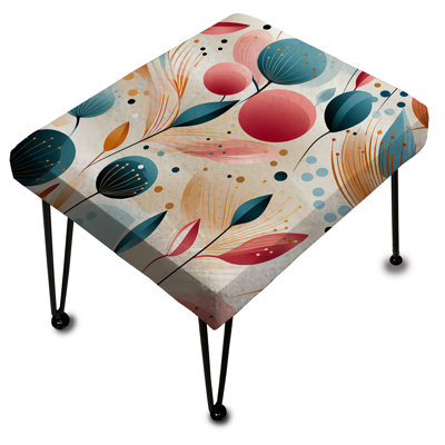 Motif floral de couleur pastel botanique - Repose-pieds rectangulaire botanique