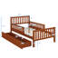 Lit plateforme simple en bois avec garde-corps double et deux sections de rangement-39603604
