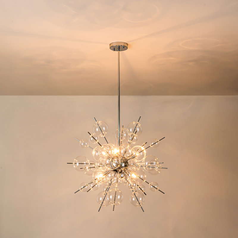Lustre moderne sphérique en verre Spoutnik à 6 lumières Jylan