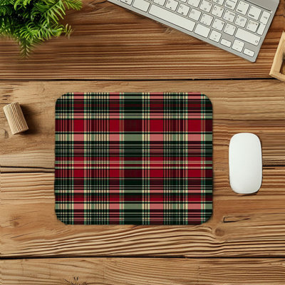 Plaid Pattern V Modern Gaming Cute Office Laptop Desk Pad Gift Mat Square Rectangle Non-Slip Mousepad