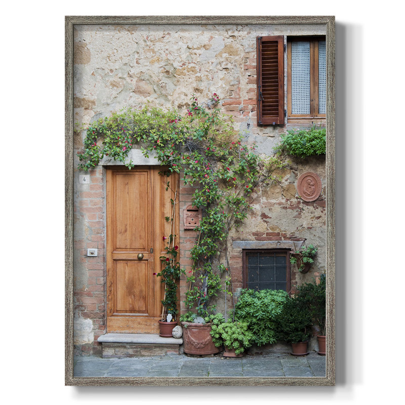Pienza Entrance Framed Print - Solid Wood, 21" H x 17" W