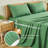 4 Piece Full Size Sheet Set, 100% Rayon Derived from Bamboo Sheet Set, Cooling & Breathable, Luxury Silky Soft, Deep Pocket up to 16", Green-122872002-122871997