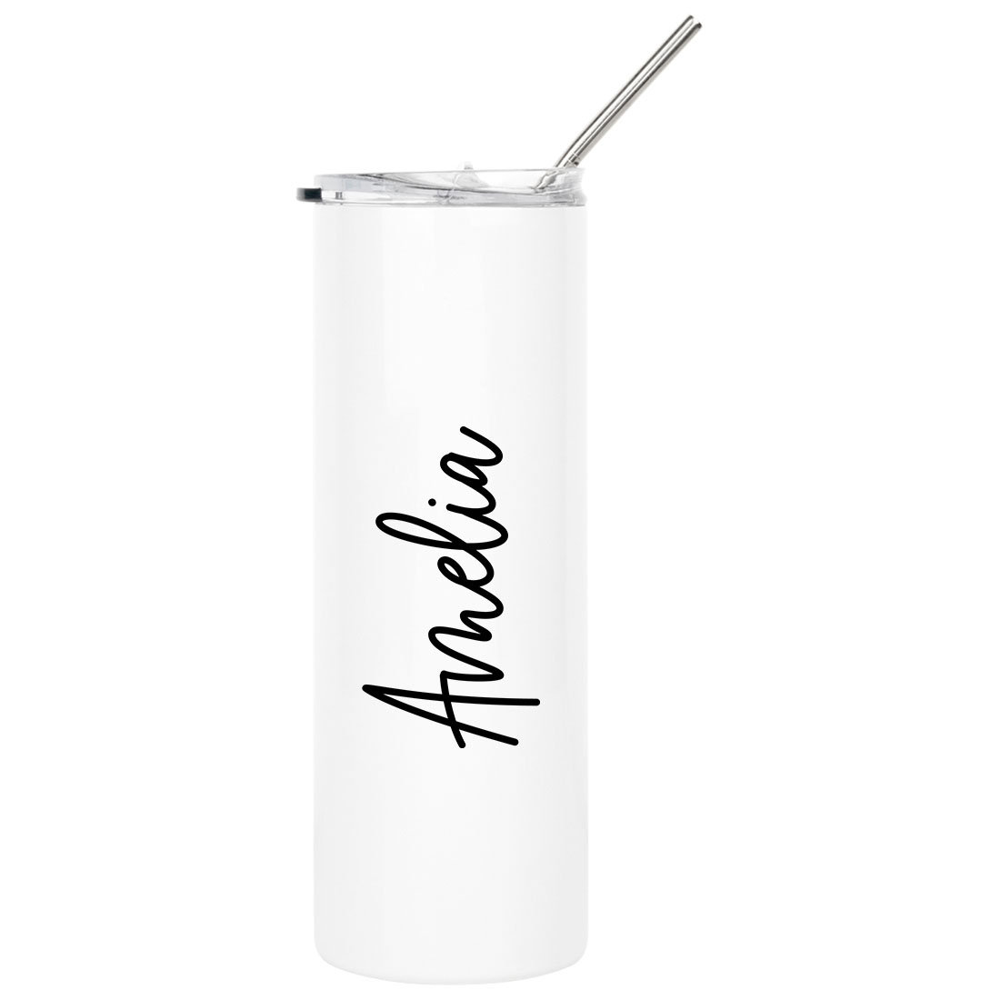 20oz STAINLESS STEEL SKINNY TUMBLER w/LID &STRAW, CUSTOM GIRLY TUMBLER.