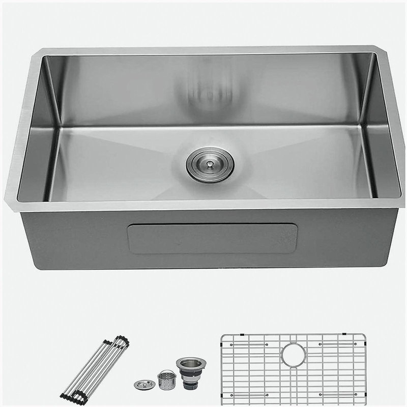 Undermount Kitchen Sink - 32"x19" Stainless Steel 16 Gauge Deep Single Bowl Sinks