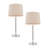 Folds 51.5Cm Silver Table Lamp Set