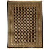 High-Quality Hand-Knotted Black Area Rug