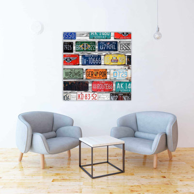 Number Plates - Typo & Symbols Man Cave Canvas Home Decor