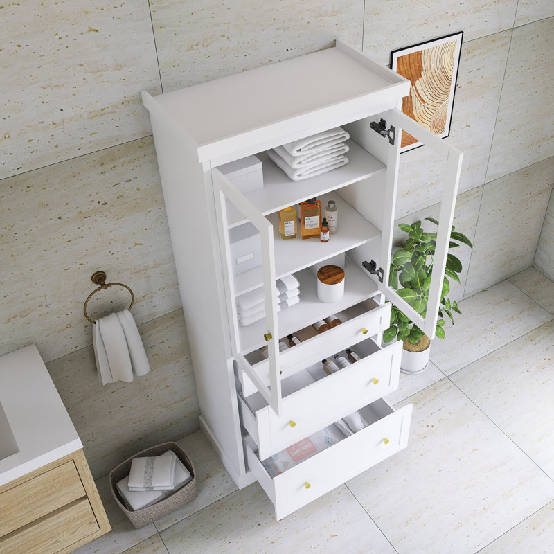 Armoire autoportante de 70 po de hauteur avec tablettes réglables, Blanc