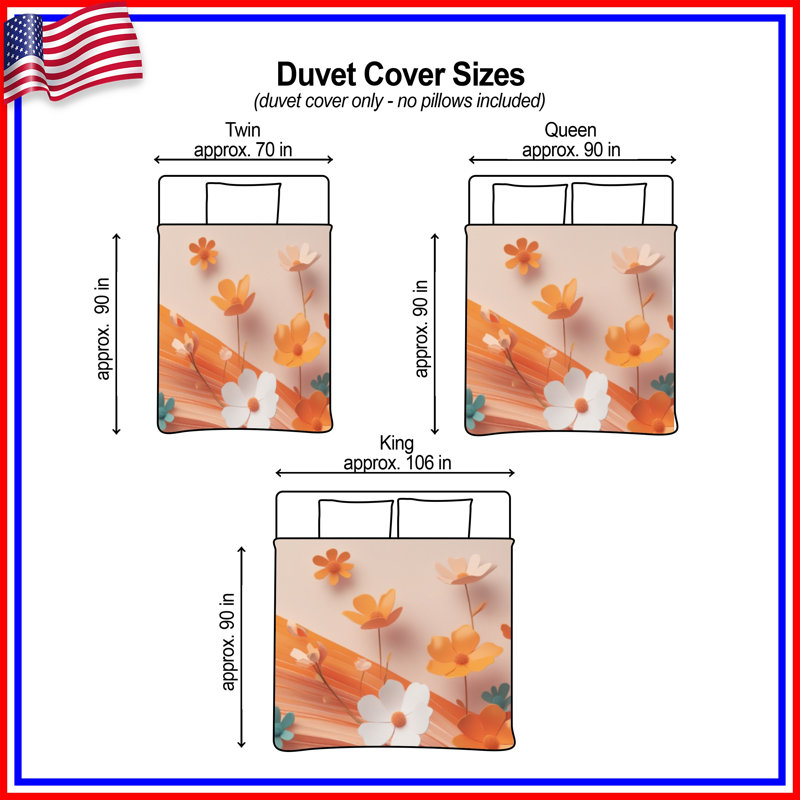 Housses de couette en papier orange, King