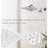 Rainfall Shower Head With 11-Inch Adjustable Extension Arm – Large Stainless Steel High-Flow Square Shower Head For Full-Body Coverage