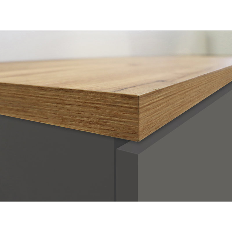 Pameal 164.5cm Kitchen Pantry, Oak Wood/Grey