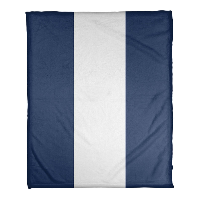 Quilted Throw Blanket, Detroit, 60" W x 80" L, Midnight Blue/White