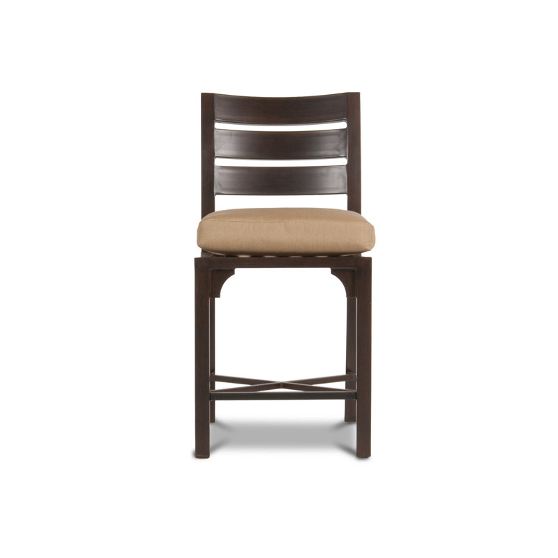 Bungalow Outdoor Bar Stool, Canvas Heather Beige Sunbrella® Canvas