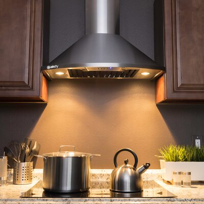 30-in Convertible 343 CFM Stainless Steel Wall Mount Range Hood with Carbon Filter -  AKDY, RH0342CFL