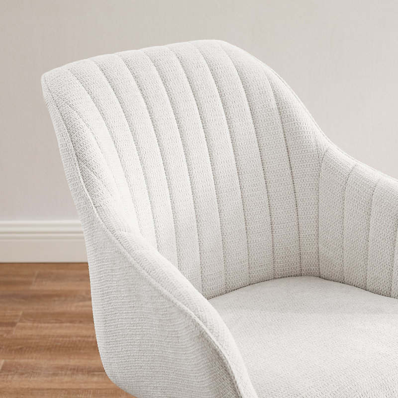 Upholstered Swivel Armchair, Off White
